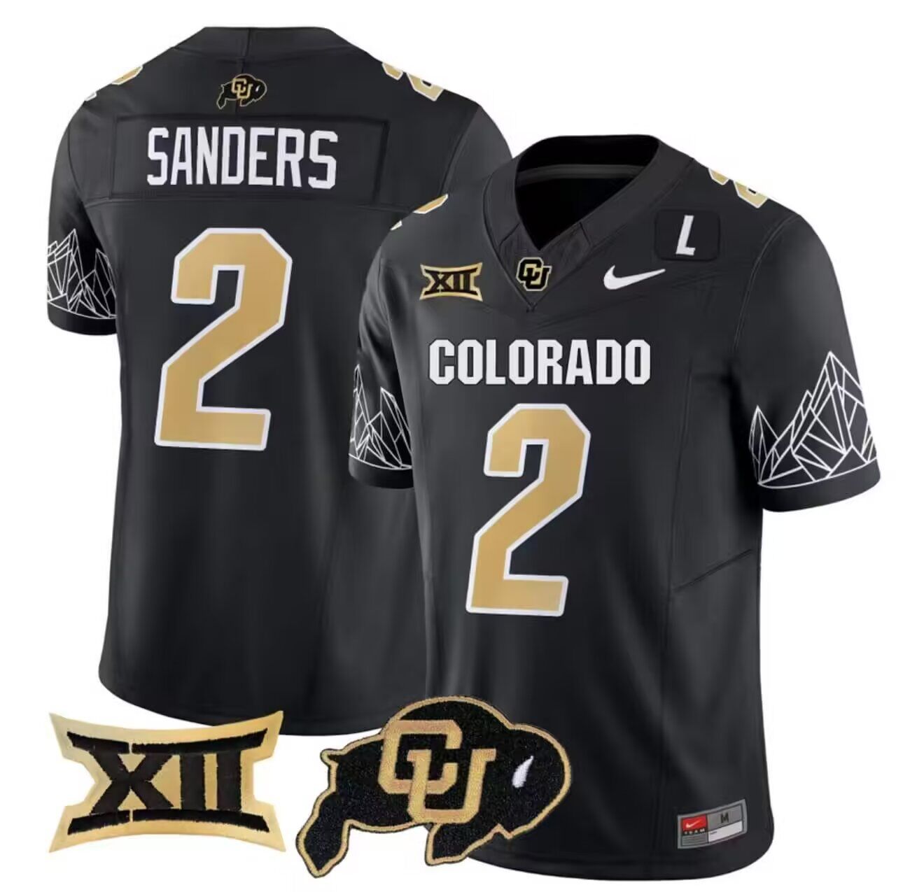 NCAA Men Colorado Buffaloes #2 Sanders Vapor Limited Jersey V3  Big 12 XII Patch jersey->ncaa teams->NCAA Jersey